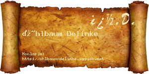 Öhlbaum Delinke névjegykártya